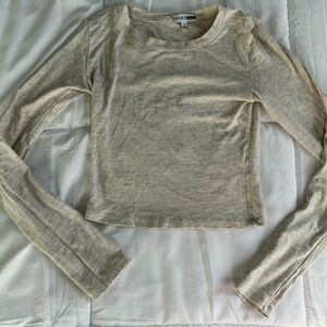 Fashion Nova Beige Long Sleeve Top